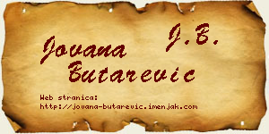 Jovana Butarević vizit kartica